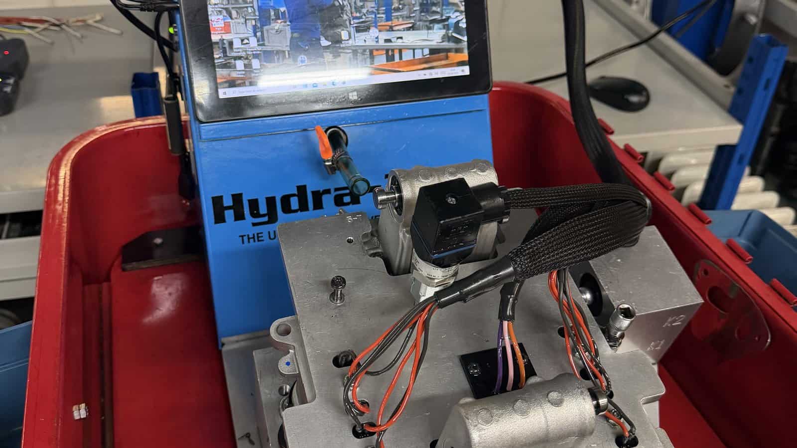 DSG mechatronic met magneetkleppen op de Hydra-Test testbank